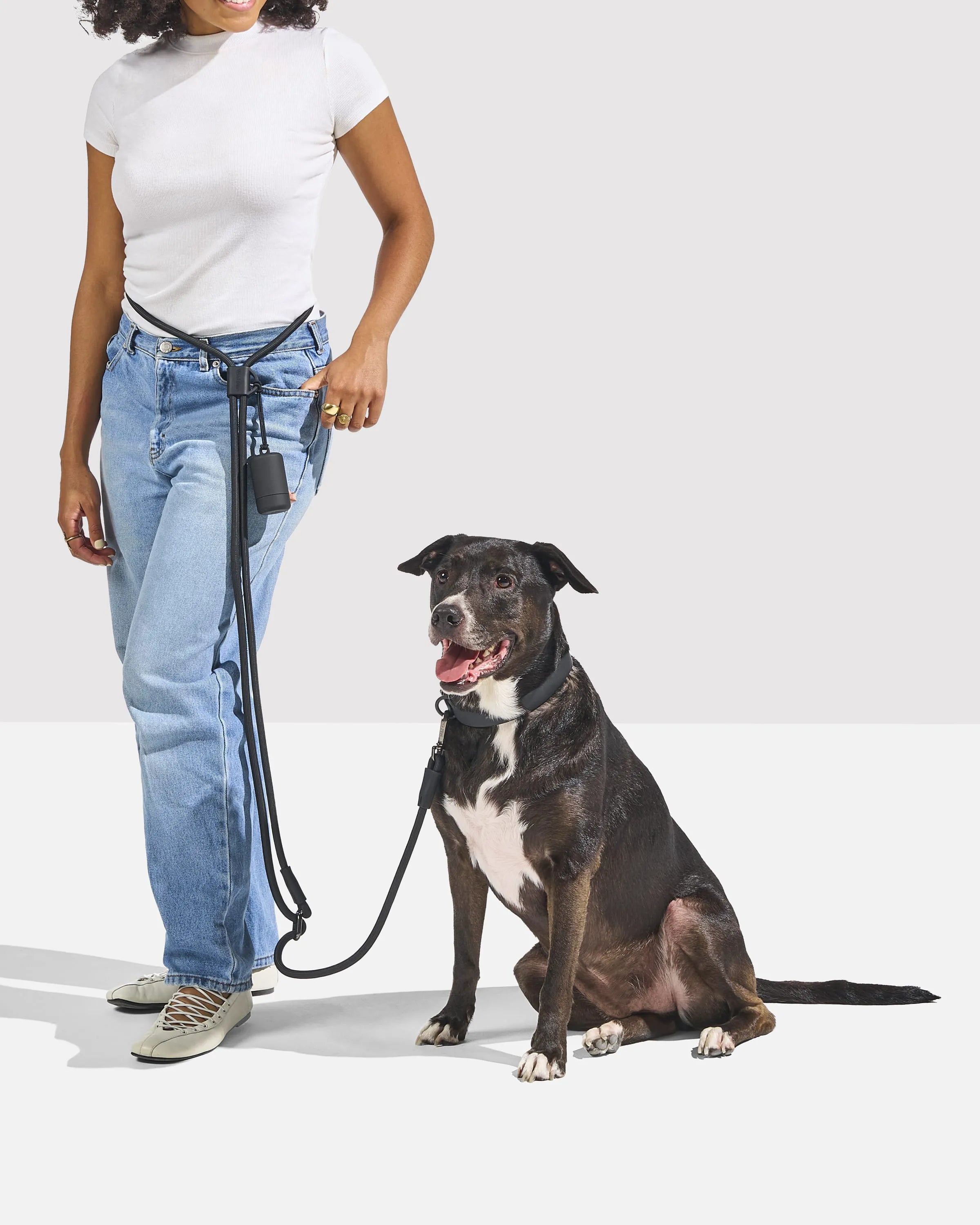 Hands-Free Waterproof Dog Walking Kit with Collar and Rope Leash