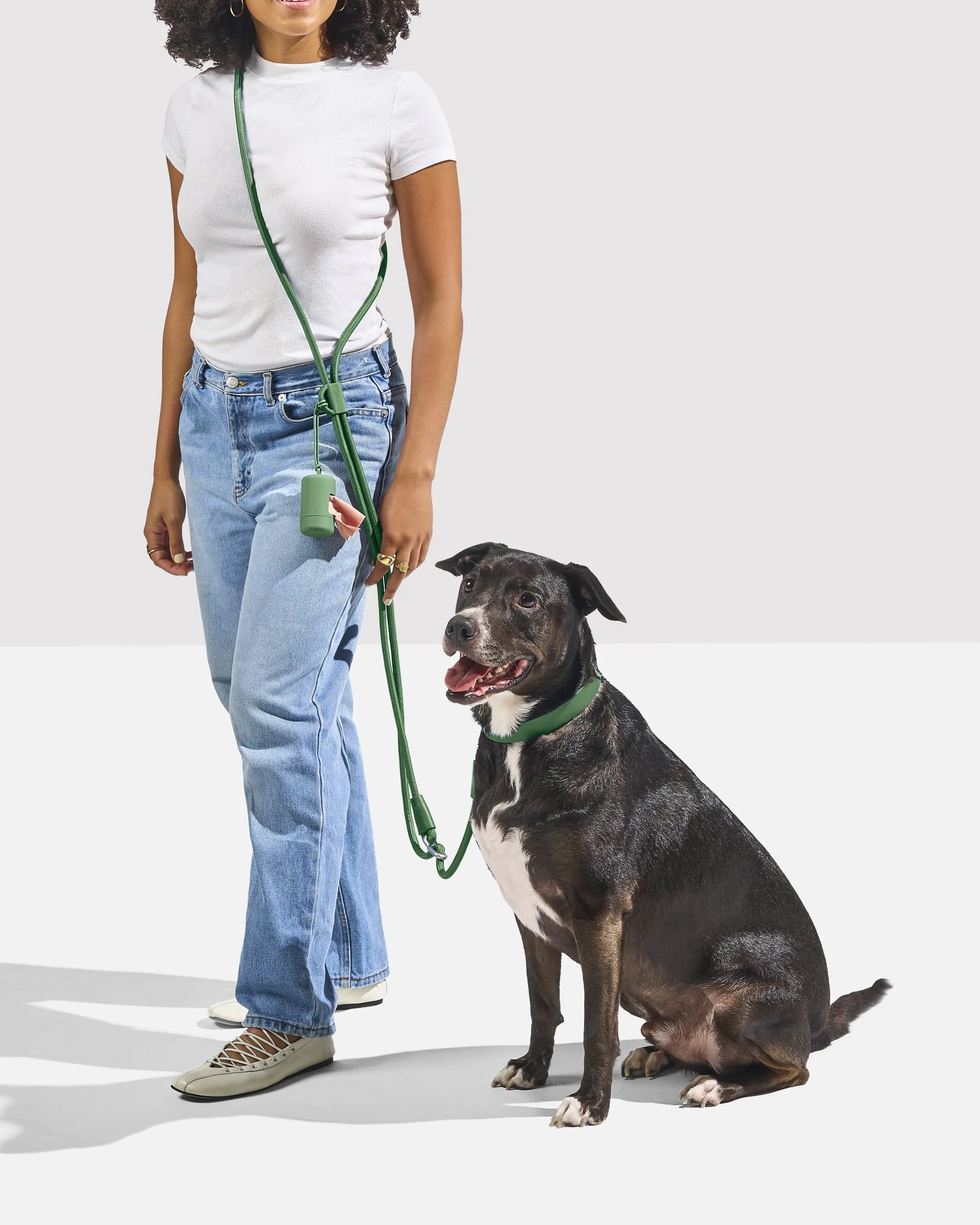 Hands-Free Waterproof Dog Walking Kit with Collar and Rope Leash